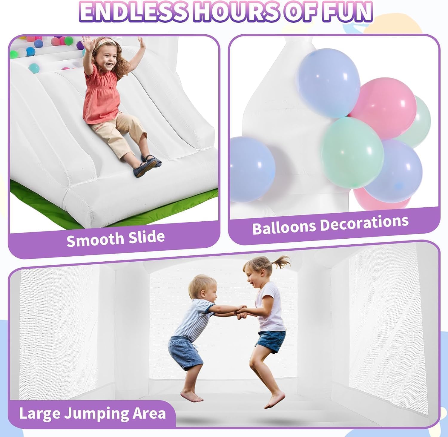 White Bounce House Indoor Outd - Kids Outdoor Slide recension och pris