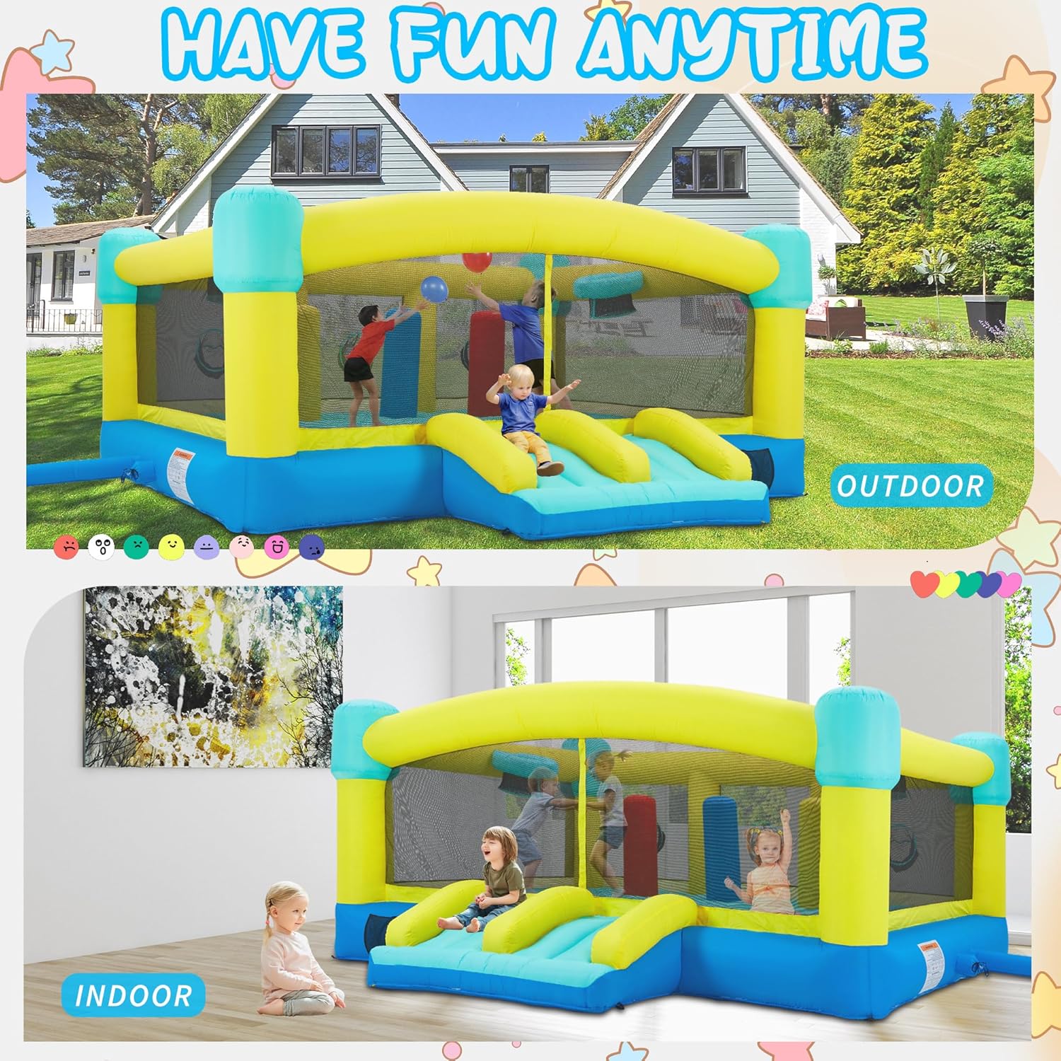 Big Bounce House,15 x 14.8 FT  - Kids Outdoor Slide recension och pris