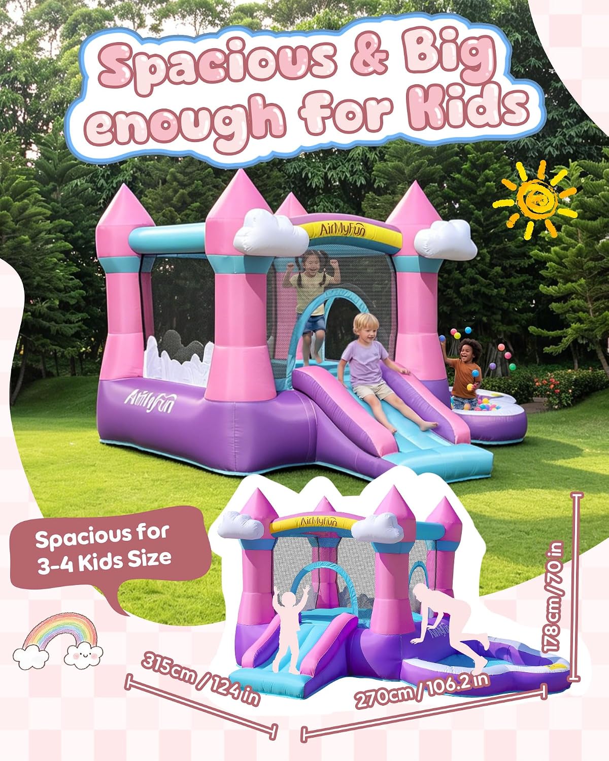 Pink Indoor/Outdoor Inflatable - Kids Outdoor Slide recension och pris
