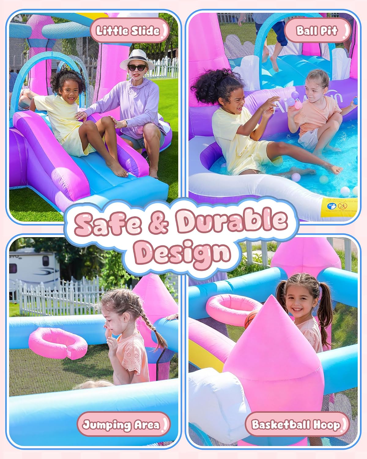 Pink Indoor/Outdoor Inflatable - Kids Outdoor Slide recension och pris