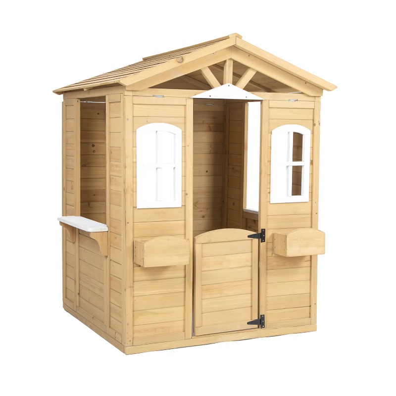Modern Classic Solid Wood Play - Kids Outdoor Wooden Playhouse recension och pris