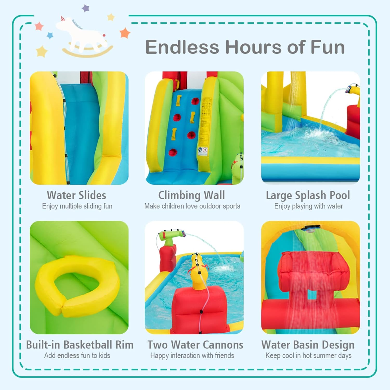 Mega Inflatable Water Park Bou - Kids Outdoor Slide recension och pris