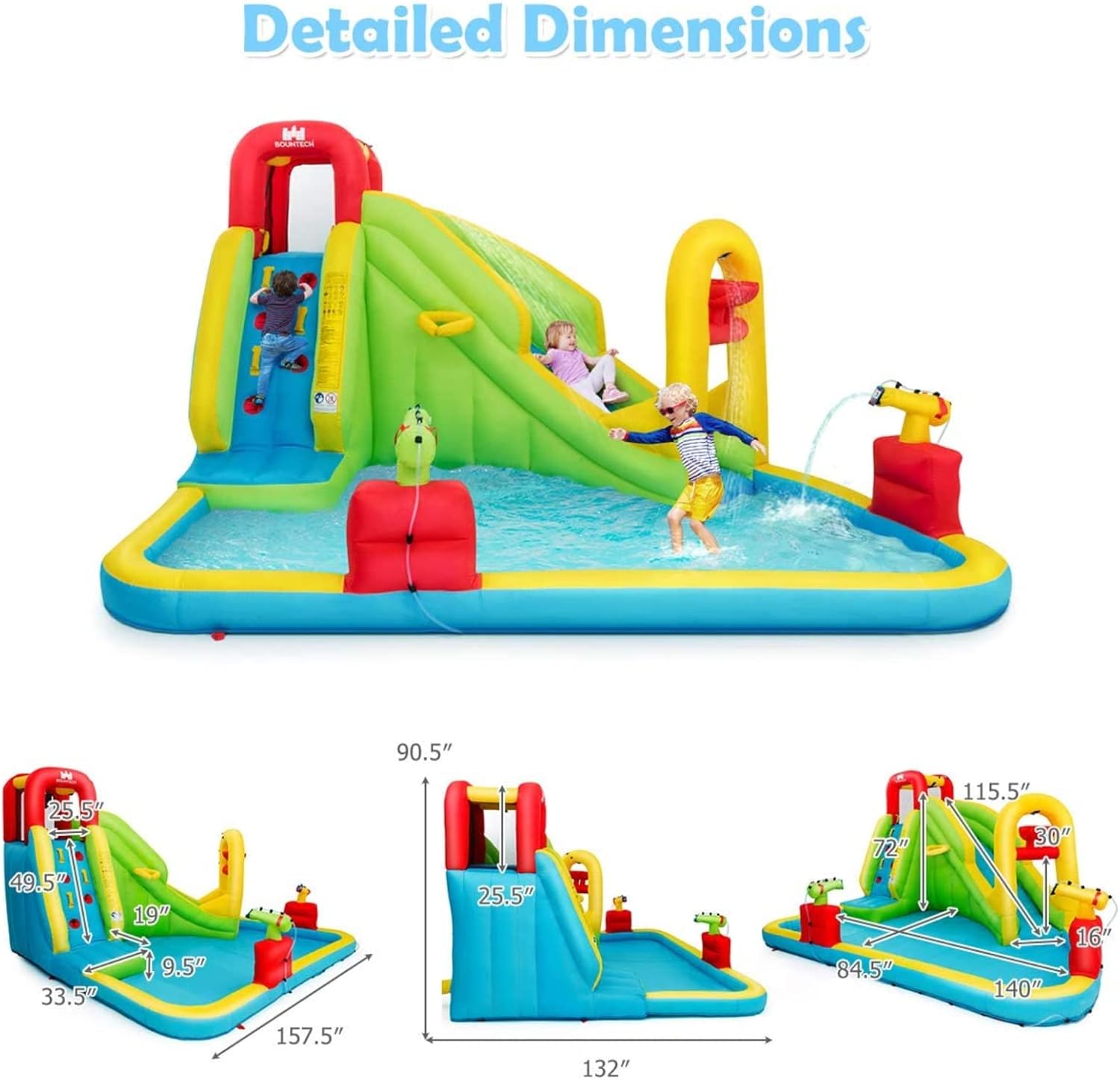 Mega Inflatable Water Park Bou - Kids Outdoor Slide recension och pris